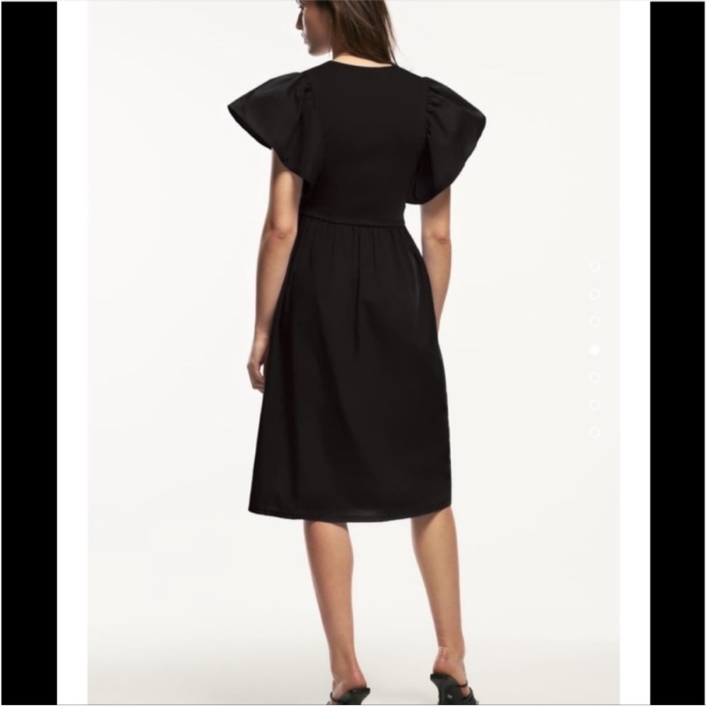 Zara Black Flutter Sleeve Midi Sundress - Picture 10 of 16